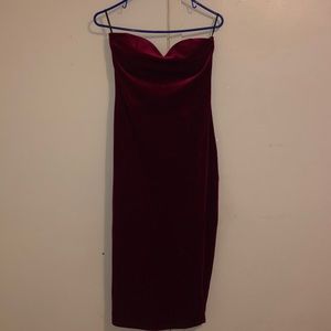 Red velvet dress